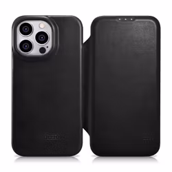 iPhone 14 Pro Max iCarer CE Oil Wax Premium Leather Folio Case Läderfodral