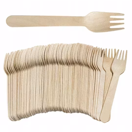 Ekologiska engångsgafflar i trä, 100 st