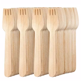 Ekologiska engångsgafflar i trä, 100 st