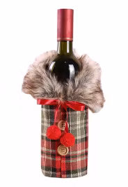 Flaskskydd med rutigt mönster för vin etc