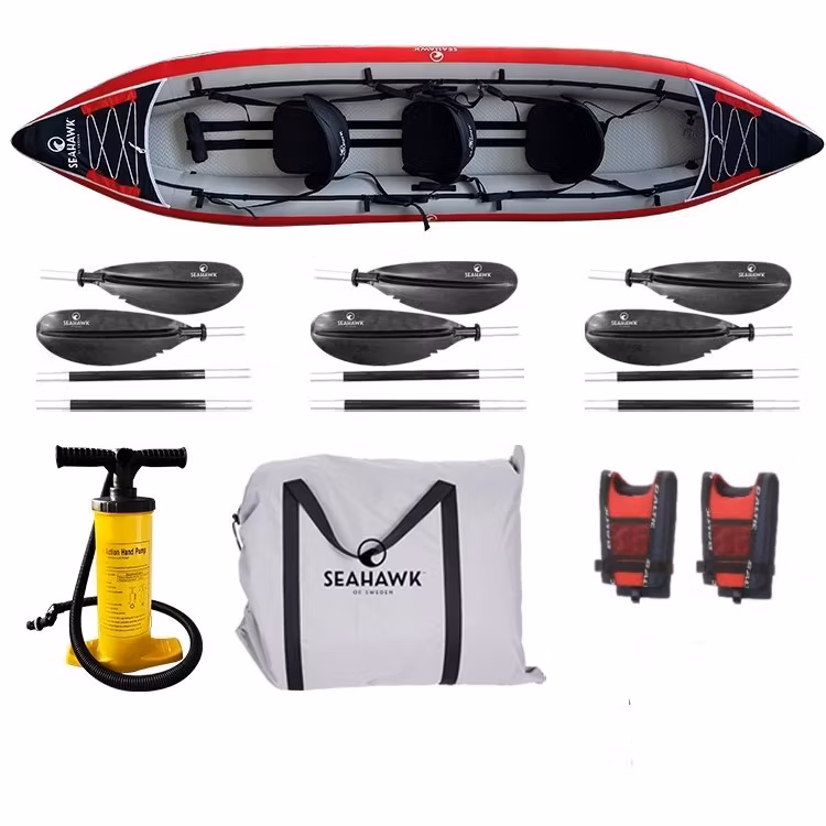 Seahawk Aero K2/K3 - Uppblåsbar Kajak 2-3 personer - Paket