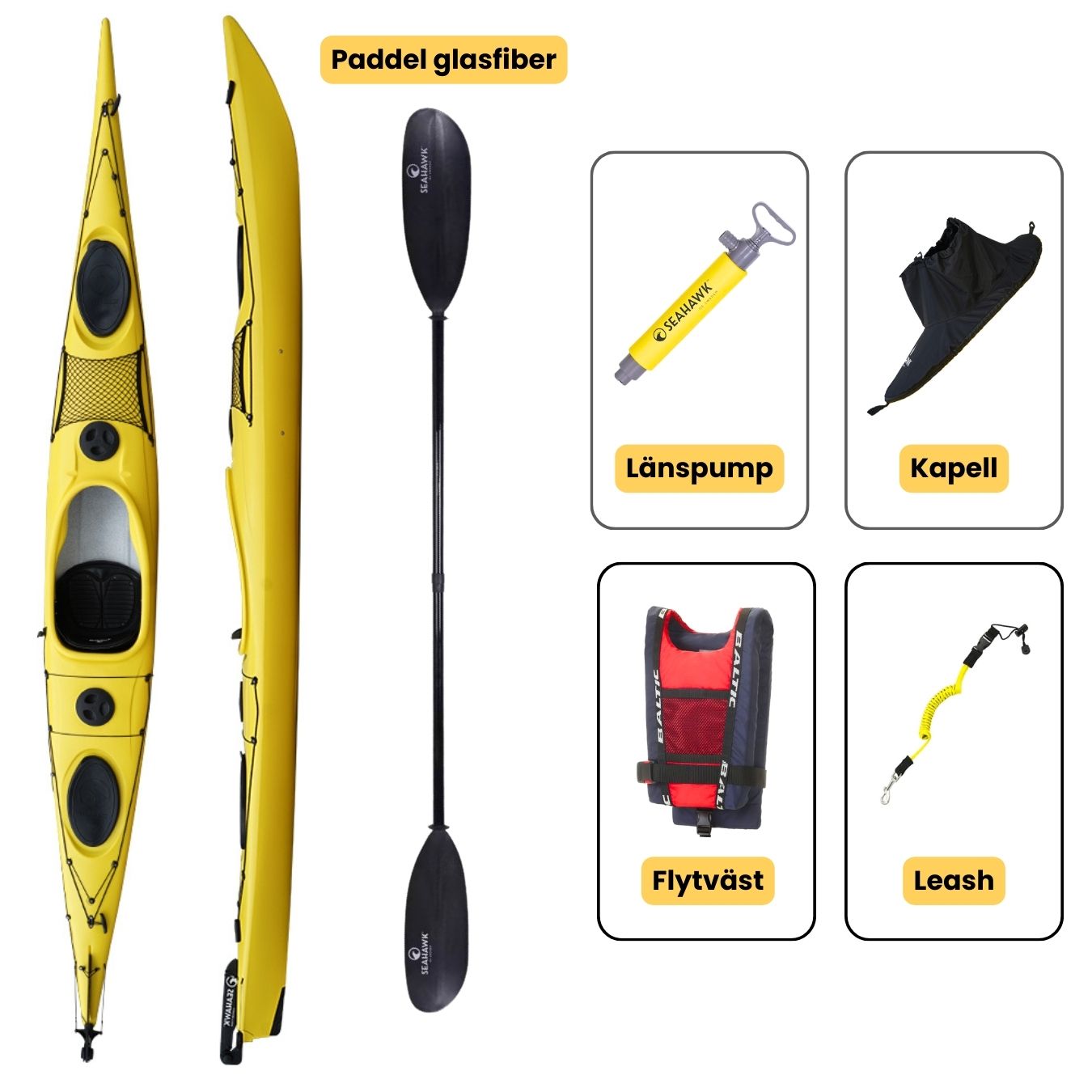 Singelkajak - Seahawk Expedition K1 LV/HV - Paket