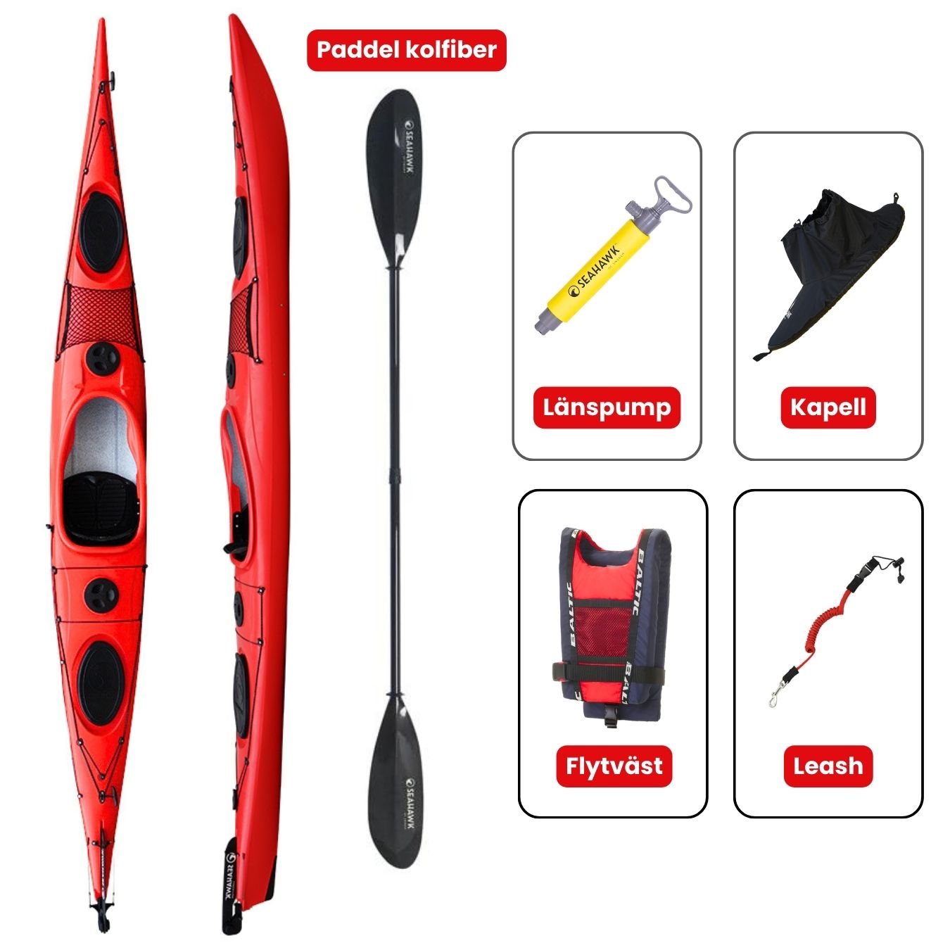 Singelkajak - Seahawk Expedition K1 LV/HV - Paket