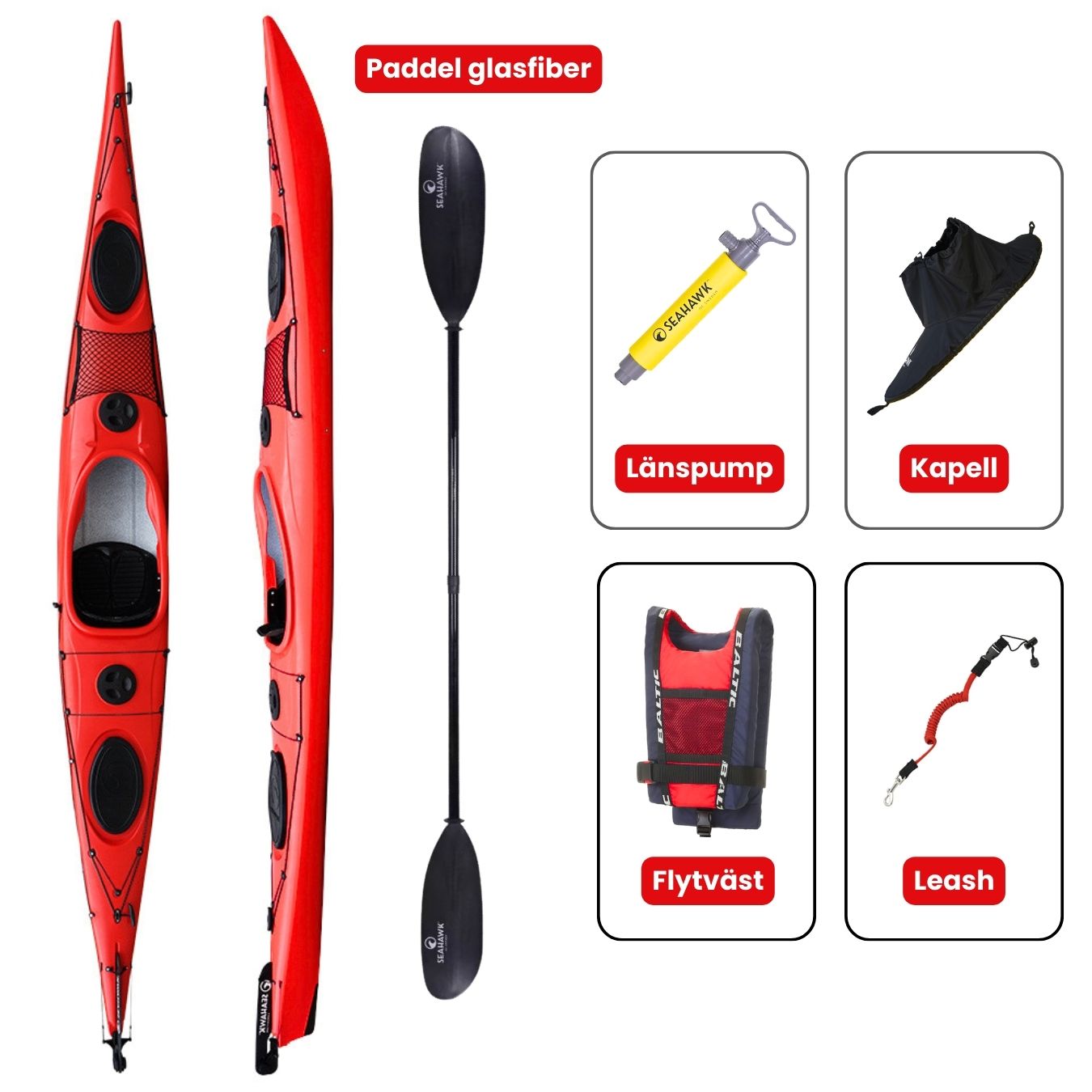 Singelkajak - Seahawk Expedition K1 LV/HV - Paket