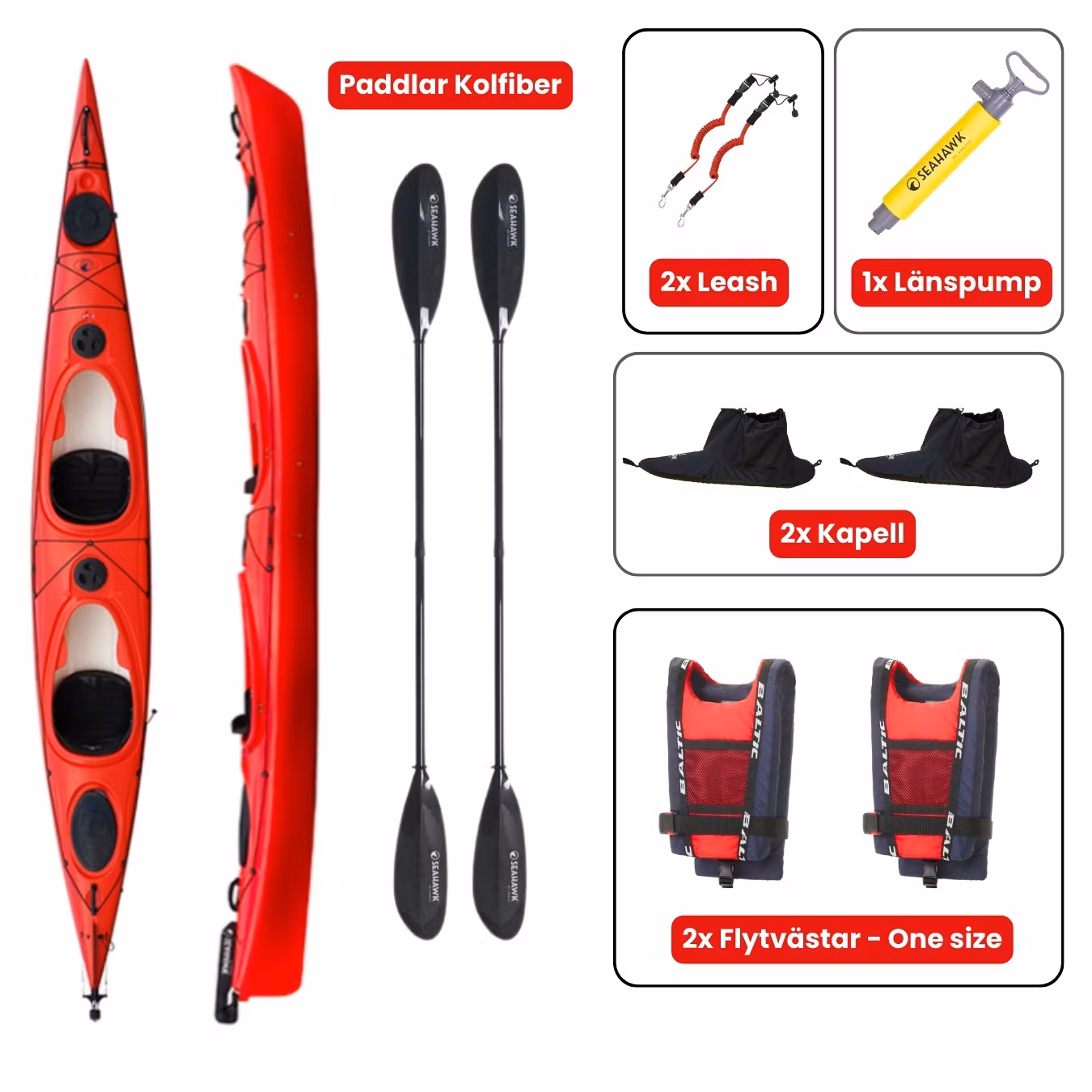 Dubbelkajak - Seahawk Expedition K2 - Paket