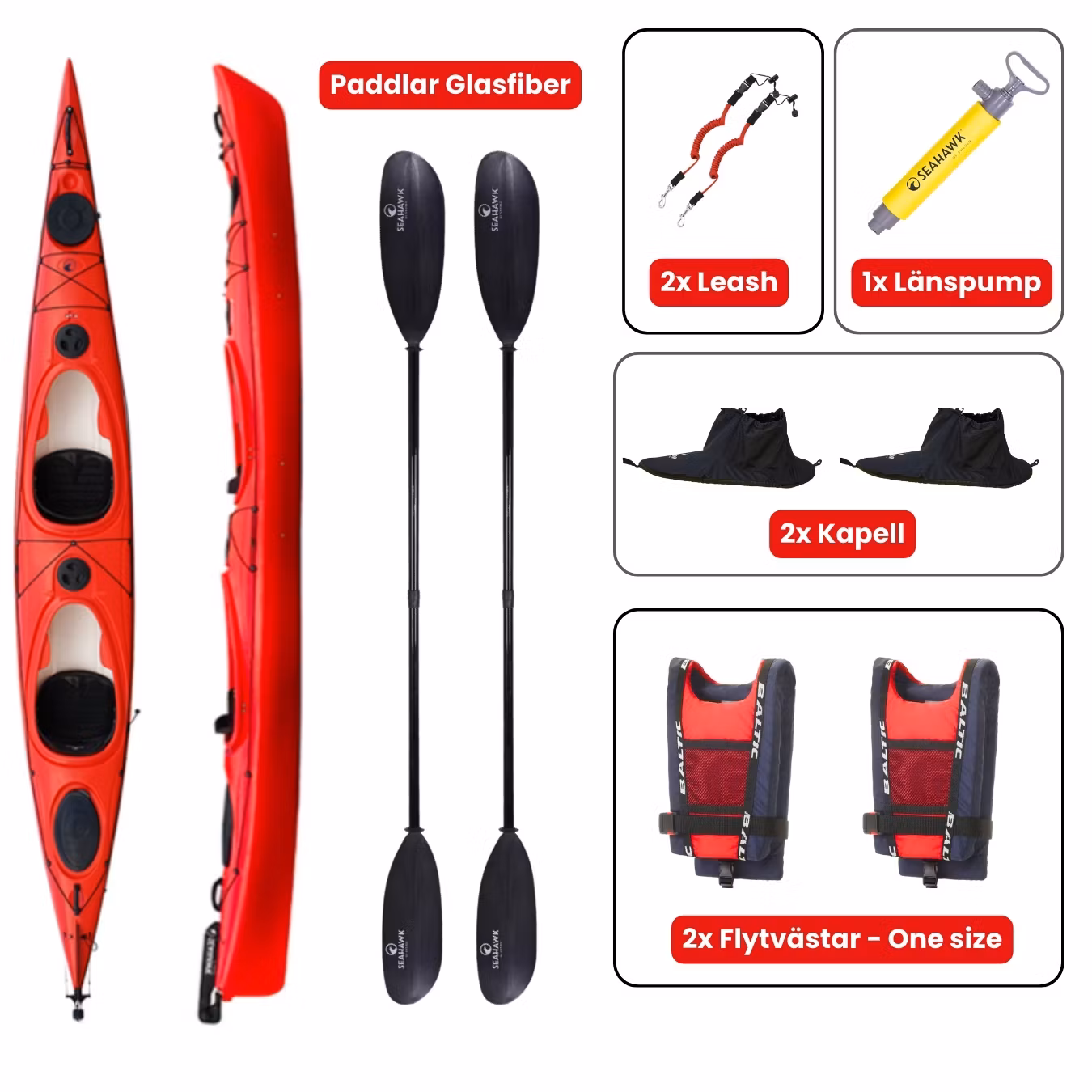 Dubbelkajak - Seahawk Expedition K2 - Paket