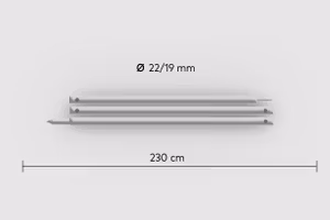 Bent teleskopstang i aluminium (130-230cm)