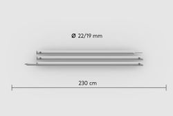 Bent teleskopstang i aluminium (130-230cm)