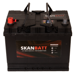 SKANBATT Fritidsbatteri 12V 80AH 600CCA (256x174x205/225mm)