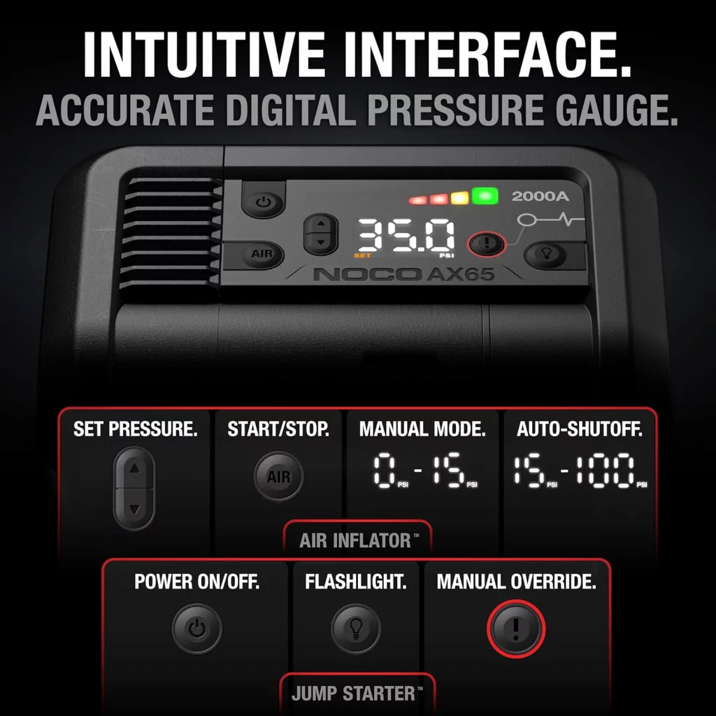 NOCO Lithium Startbooster 12V 2000Amp med luftkompressor