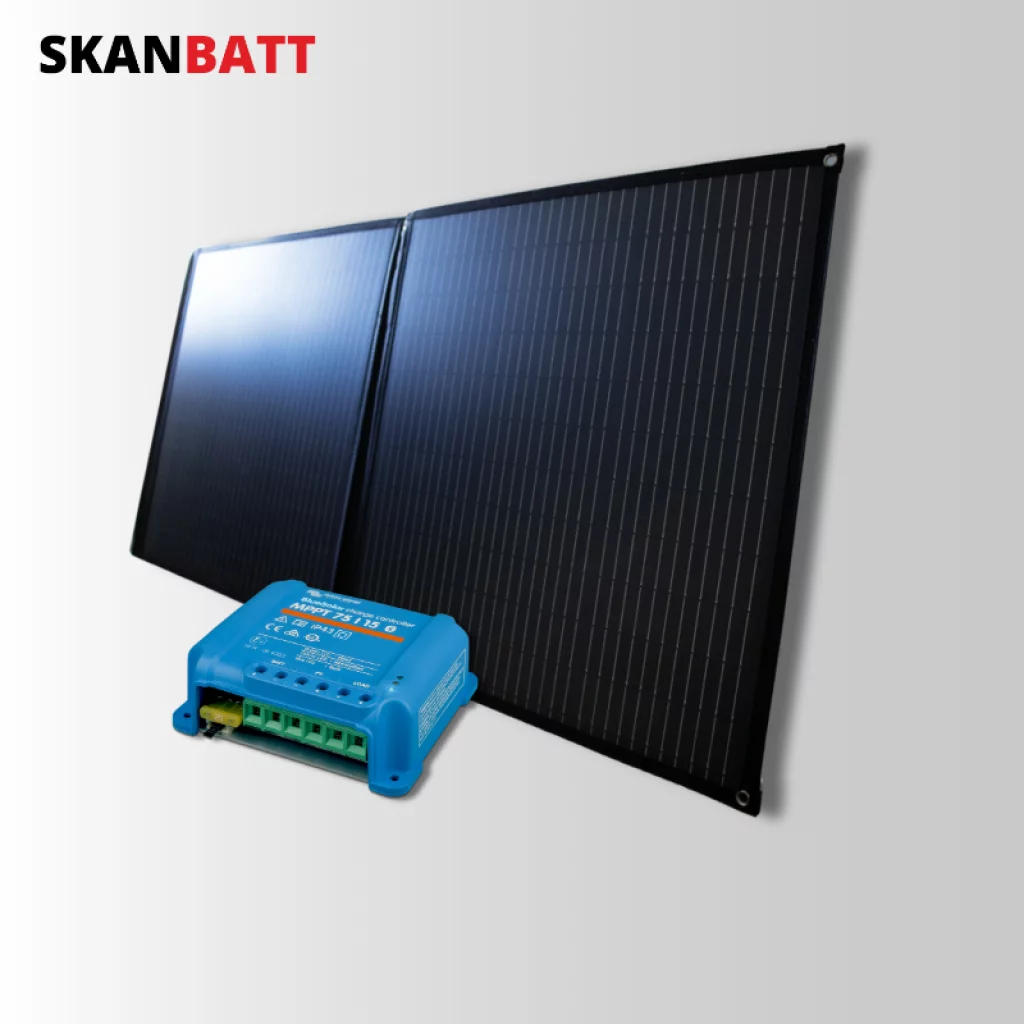 SKANBATT Solcellepakke 12V Vanlife Sammenleggbar 120W Victron 10A MPPT