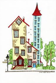Personligt original av ditt hus - Cartoony