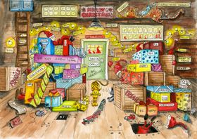 Myllrande Personligt original om din familj/händelse - Cartoony
