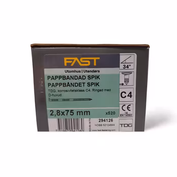 Maskinspik 2,8X75 pappbandad 34° TDG Diamantspets 520st FAST