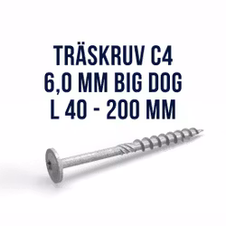 Träskruv 6,0 mm Big Dog C4 FAST