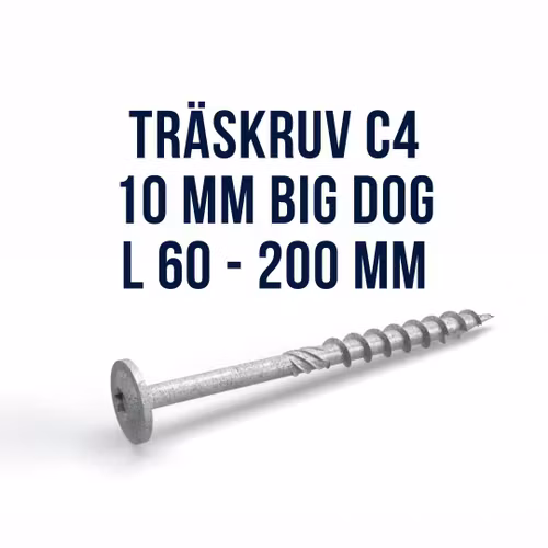 Träskruv  Big Dog 10 mm C4 FAST