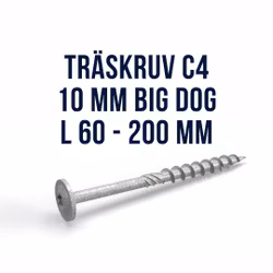 Träskruv BIG DOG 10,0 mm C4 FAST