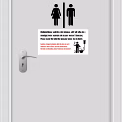 "Toalettinformation" - Klistermärken 20x10 cm SV-NO-EN