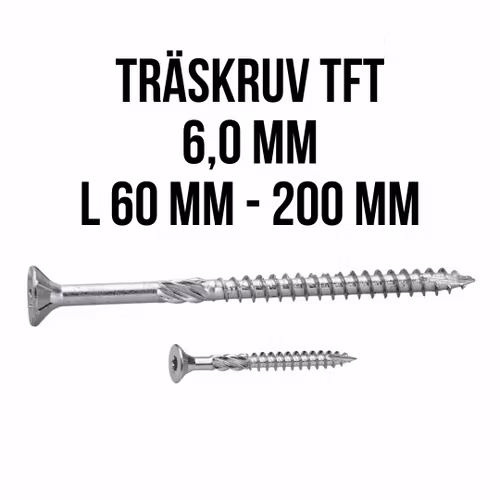 Träskruv TFT 6,0 FZB King Cut inomhus FAST