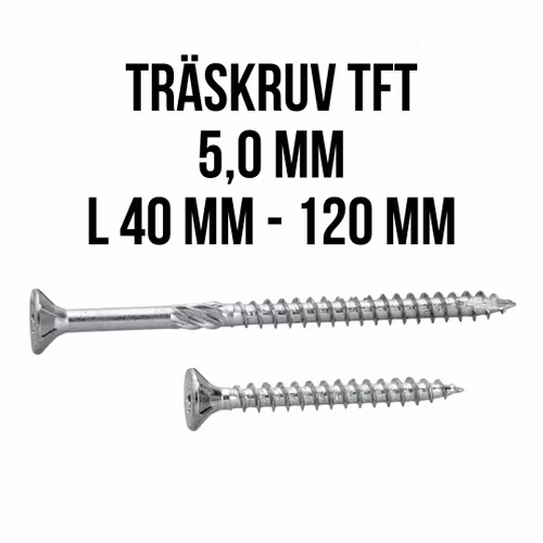 Träskruv TFT 5,0 FZB King Cut inomhus FAST