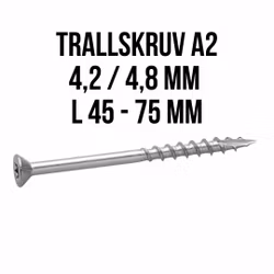 Trallskruv rostfri A2 FAST