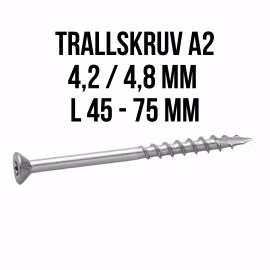 Trallskruv rostfri A2 FAST
