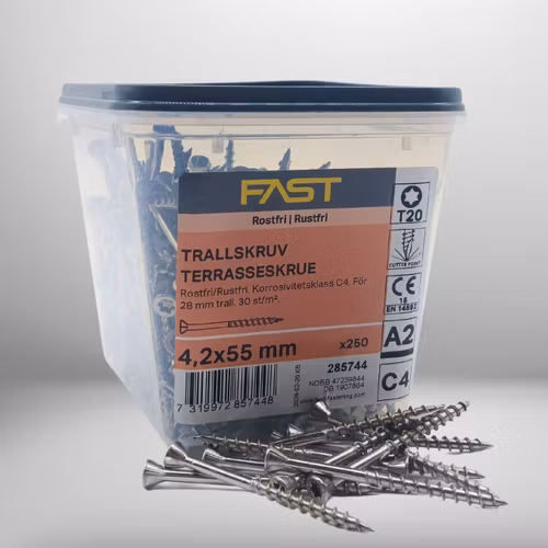 Trallskruv A2 – Rostfri altanskruv – FAST