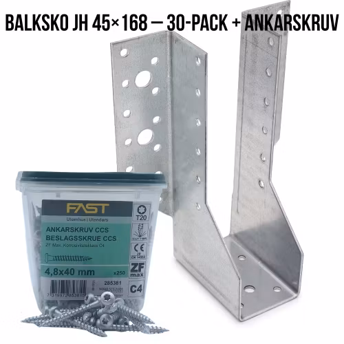 Altanpaket – 30 st Balksko 168 FAST + 3 pkt Ankarskruv C4