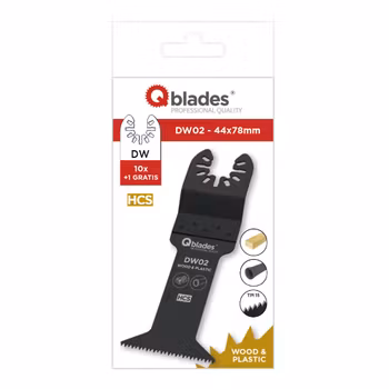 Multisågblad Qblades DW02 44 mm Open End 10P – 15 TPI