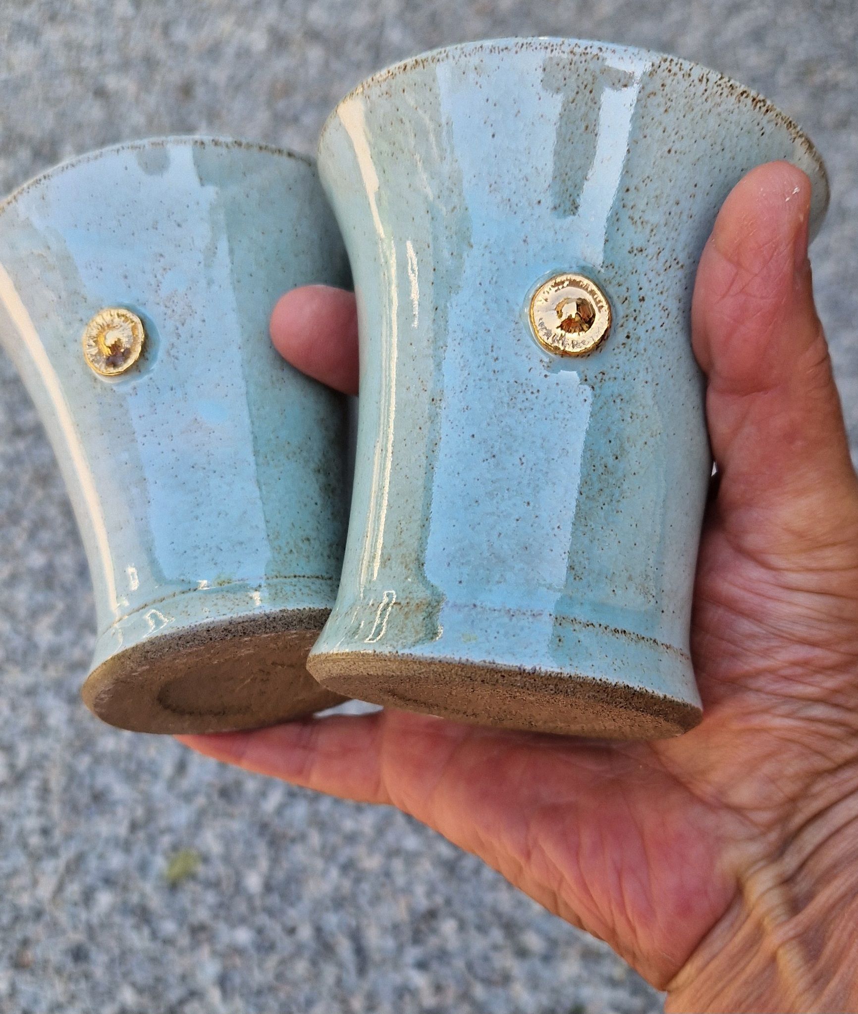 Bägare "Stenstrandsdrömmar"/ Turkosblå