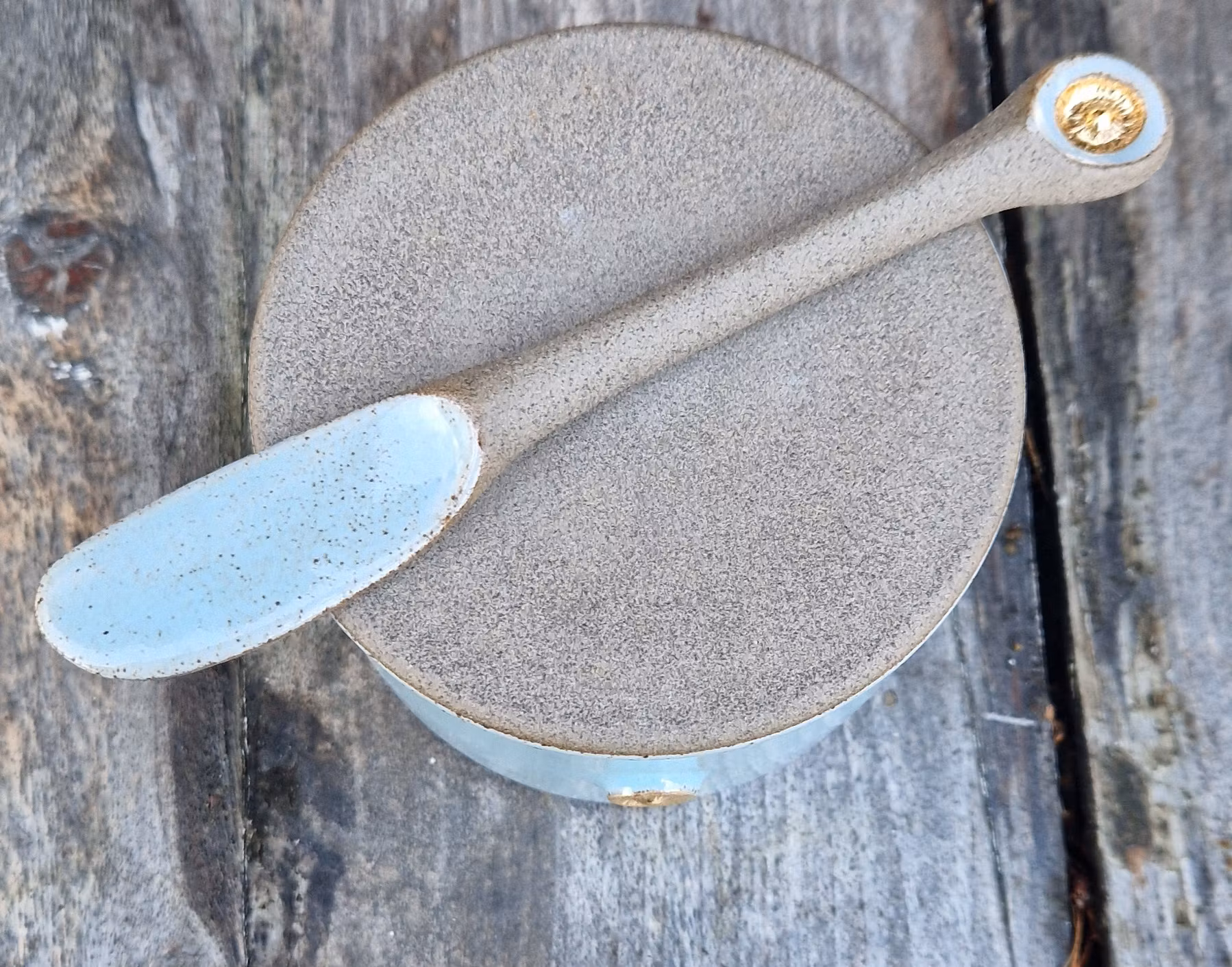 Smörklocka med kniv/Turkos