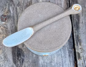 Smörklocka med kniv/Turkos