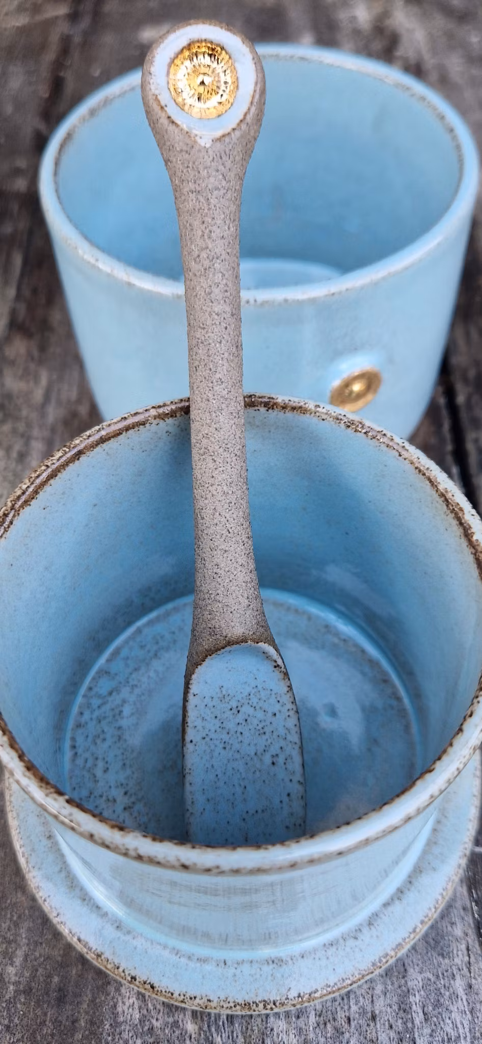 Smörklocka med kniv/Turkos