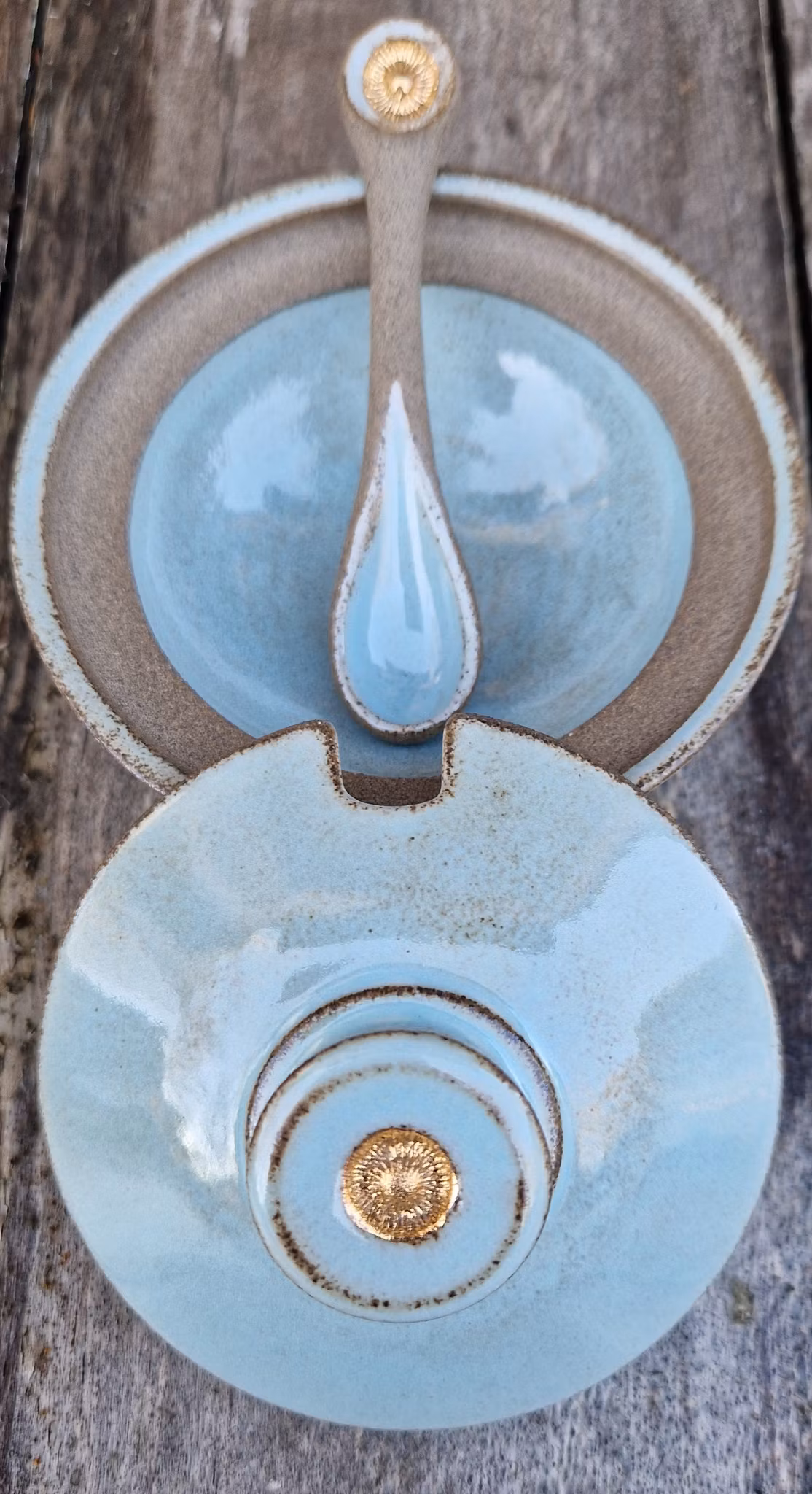 Krus med lock och sked/Turkos