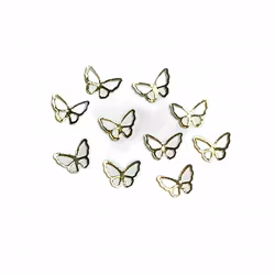 3d Butterfly Metal Gold