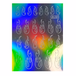 Sticker Flame Silver