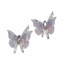 3d Butterfly Silver/Purple