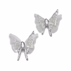 3d Butterfly Silver/White