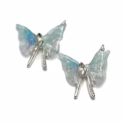 3d Butterfly Silver/Blue