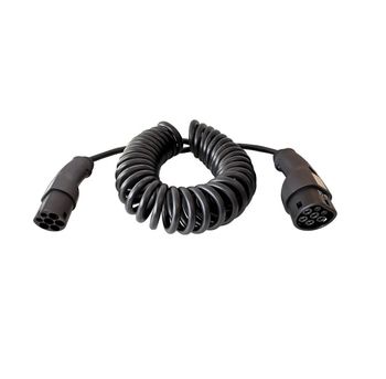 Ladekabel til elbil Type 2, 16A, 3-faset, 11kW, spiral