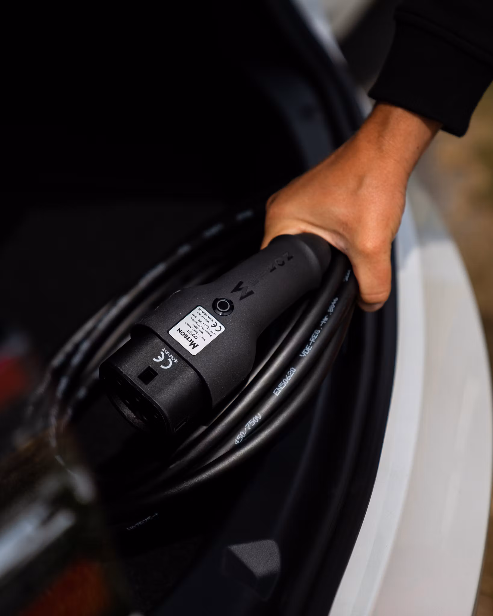 Ladekabel med Tesla-knap, 3-faset, 16A/32A, 22kW