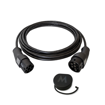 Ladekabel til elbil Type 2, 20A/32A, 3-faset, 13,8 kW/22kW, ekstra lang
