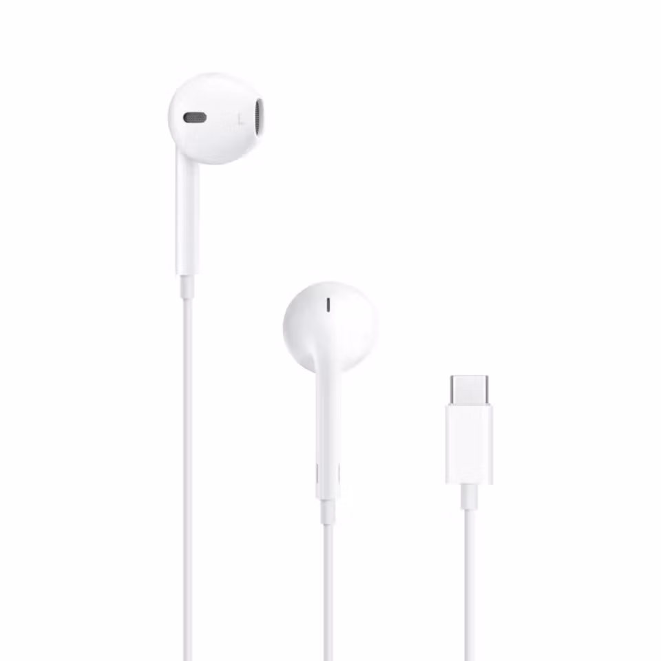 Apple Earpods med mikrofon och fjärrkontroll, USB-C, Original - Vit