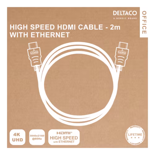 Office HIGH-SPEED HDMI kabel, 2M, 4K UHD, svart
