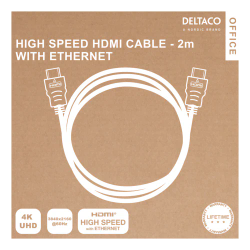 Office HIGH-SPEED HDMI kabel, 2M, 4K UHD, svart