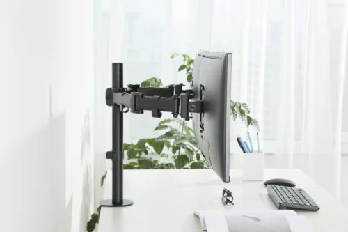 OFFICE Skrivbordsfäste för LCD monitor, tiltbar, svängbar, rotera, 13"-27", svart