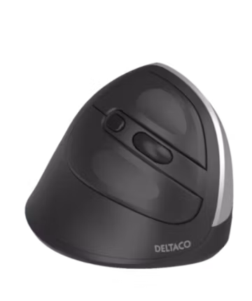 Deltaco Ergonomisk Trådlös Mus, USB-mottagare