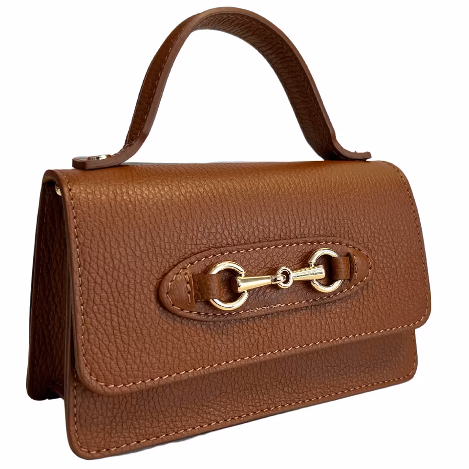 Sofia oransje Italiensk skinnveske, håndlaget i Firenze