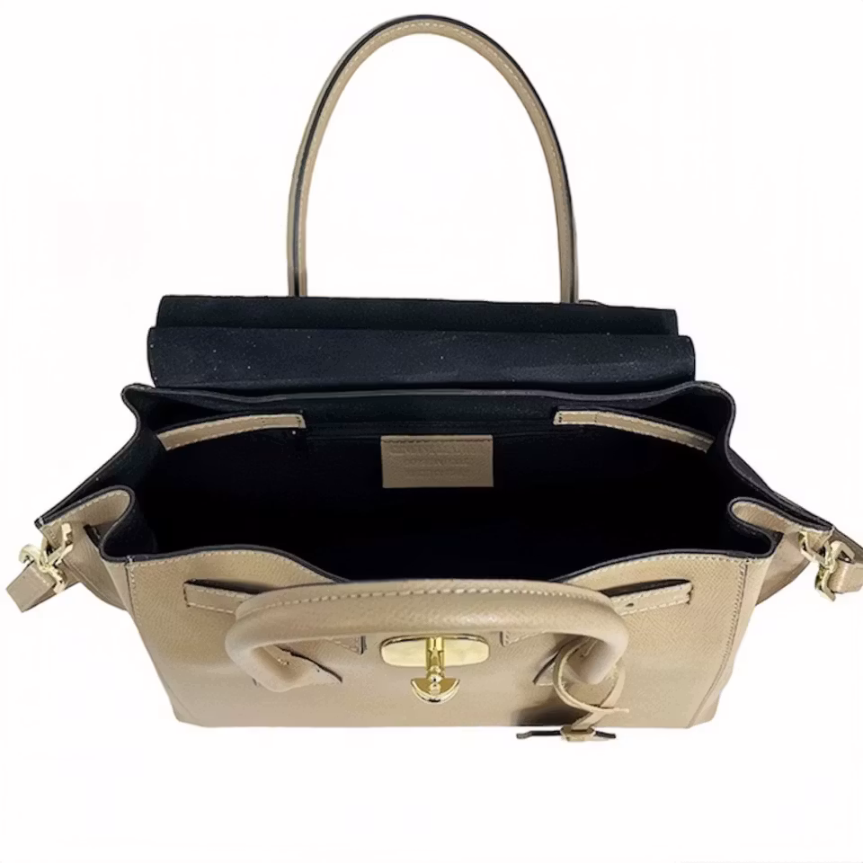 Italiensk antikk rosa Saffiano-skinnveske Vittoria håndlaget i Firenze