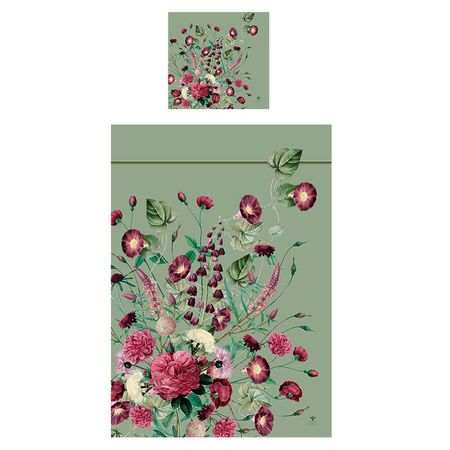 Blossom Garden økologisk bomull dynetrekk 220cm med pynteputetrekk